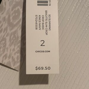 Chico's Navy Brigitte Slim Crop Pants